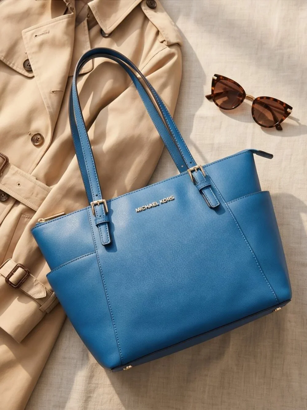 Michael Kors Leather Tote Teal